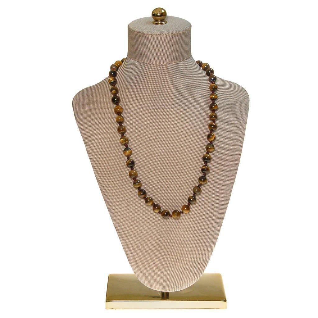 Tigers Eye Beaded Necklace by unsigned - Vintage Meet Modern Vintage Jewelry - Chicago, Illinois - #oldhollywoodglamour #vintagemeetmodern #designervintage #jewelrybox #antiquejewelry #vintagejewelry