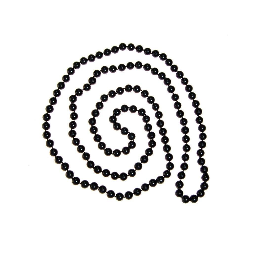 High End Jet Black Glass Bead Necklace, Art Deco Inspired, Flapper Length, Layering Necklace by Unsigned Beauty - Vintage Meet Modern Vintage Jewelry - Chicago, Illinois - #oldhollywoodglamour #vintagemeetmodern #designervintage #jewelrybox #antiquejewelry #vintagejewelry