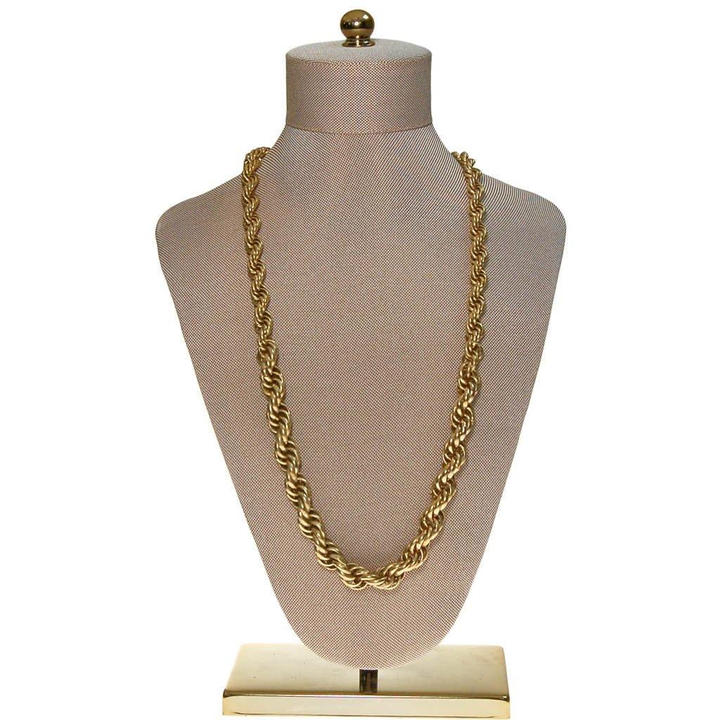 Les Bernard Long Gold Chain by Les Bernard - Vintage Meet Modern Vintage Jewelry - Chicago, Illinois - #oldhollywoodglamour #vintagemeetmodern #designervintage #jewelrybox #antiquejewelry #vintagejewelry