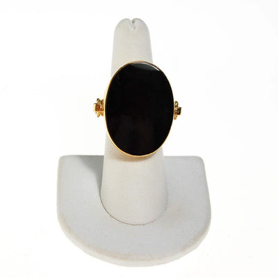 Vendome Black Glass Statement Ring by Vendome - Vintage Meet Modern Vintage Jewelry - Chicago, Illinois - #oldhollywoodglamour #vintagemeetmodern #designervintage #jewelrybox #antiquejewelry #vintagejewelry