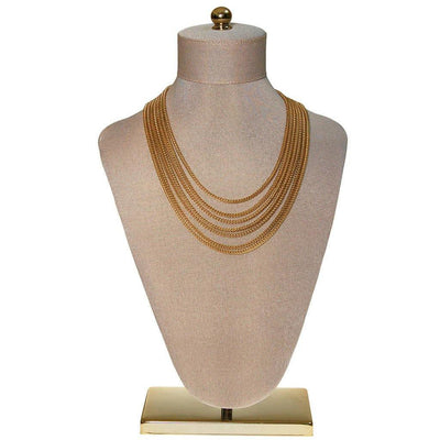 1940s Gold Multi Strand Chain Necklace by 1940s - Vintage Meet Modern Vintage Jewelry - Chicago, Illinois - #oldhollywoodglamour #vintagemeetmodern #designervintage #jewelrybox #antiquejewelry #vintagejewelry