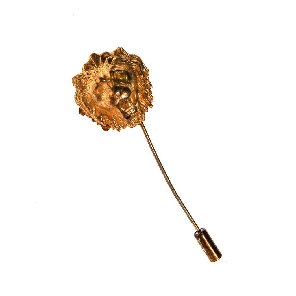 Miriam Haskell Gold Lion Sick Pin by Miriam Haskell - Vintage Meet Modern Vintage Jewelry - Chicago, Illinois - #oldhollywoodglamour #vintagemeetmodern #designervintage #jewelrybox #antiquejewelry #vintagejewelry