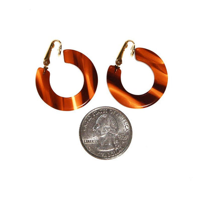 Faux Tortoise Lucite Hoop Earrings by Mid Century Modern - Vintage Meet Modern Vintage Jewelry - Chicago, Illinois - #oldhollywoodglamour #vintagemeetmodern #designervintage #jewelrybox #antiquejewelry #vintagejewelry