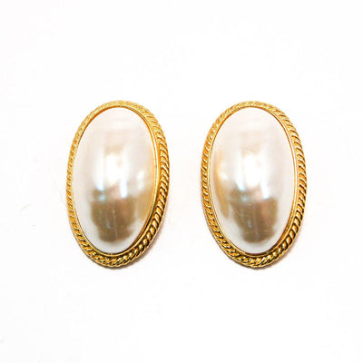 Givenchy Mabe Pearl Earrings, Large Oval, Oversized, Couture, Designer, Runway, Clip On by Givenchy - Vintage Meet Modern Vintage Jewelry - Chicago, Illinois - #oldhollywoodglamour #vintagemeetmodern #designervintage #jewelrybox #antiquejewelry #vintagejewelry