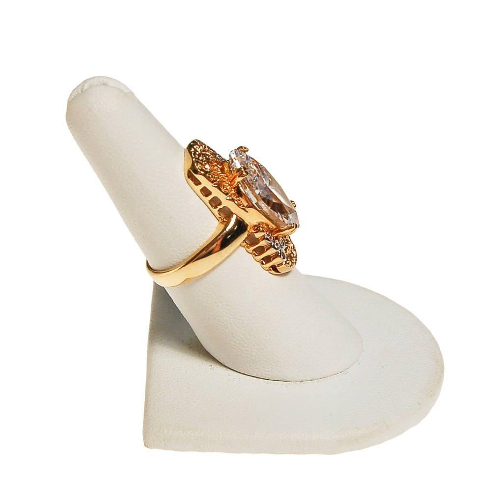 Huge CZ Cocktail Statement Ring, North South Setting, Large Marquise Cubic Zirconia, Ring Size 7 by unsigned - Vintage Meet Modern Vintage Jewelry - Chicago, Illinois - #oldhollywoodglamour #vintagemeetmodern #designervintage #jewelrybox #antiquejewelry #vintagejewelry