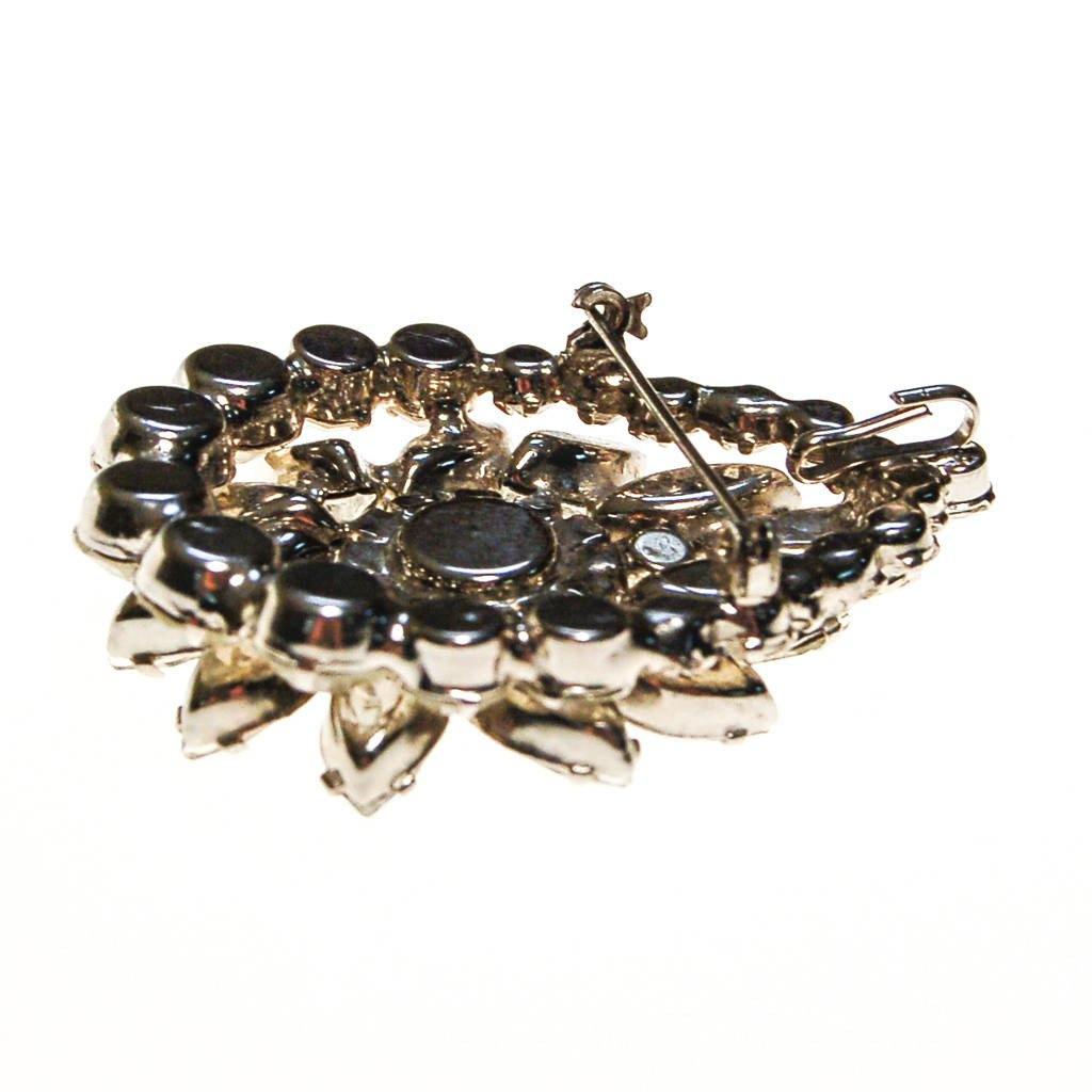 Art Deco Diamante Rhinestone Brooch, Necklace Pendant by Unsigned Beauty - Vintage Meet Modern Vintage Jewelry - Chicago, Illinois - #oldhollywoodglamour #vintagemeetmodern #designervintage #jewelrybox #antiquejewelry #vintagejewelry