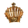 Joan Rivers Royal Crown Brooch, Gold Tone, Coral, Turquoise, and Faux Seed Pearl Accents by Joan Rivers - Vintage Meet Modern Vintage Jewelry - Chicago, Illinois - #oldhollywoodglamour #vintagemeetmodern #designervintage #jewelrybox #antiquejewelry #vintagejewelry