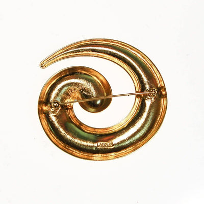 Gold Monet Brooch, Swirl, Modern, Abstract Designer by Monet - Vintage Meet Modern Vintage Jewelry - Chicago, Illinois - #oldhollywoodglamour #vintagemeetmodern #designervintage #jewelrybox #antiquejewelry #vintagejewelry