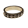 Givenchy Couture Rhinestone Black Enamel and Gold Bangle Bracelet by Givenchy - Vintage Meet Modern Vintage Jewelry - Chicago, Illinois - #oldhollywoodglamour #vintagemeetmodern #designervintage #jewelrybox #antiquejewelry #vintagejewelry
