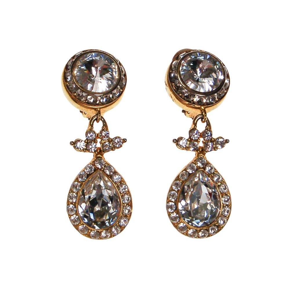 Huge Rhinestone Dangling Statement Earrings