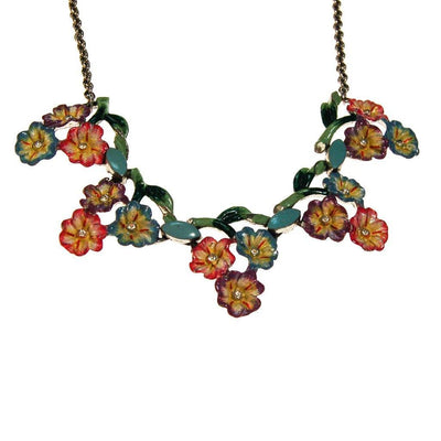 1940s Coro Colorful Painted Enamel Flower Necklace by Coro - Vintage Meet Modern Vintage Jewelry - Chicago, Illinois - #oldhollywoodglamour #vintagemeetmodern #designervintage #jewelrybox #antiquejewelry #vintagejewelry
