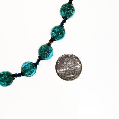 Aqua Aventurine Glass Bead Necklace by unsigned - Vintage Meet Modern Vintage Jewelry - Chicago, Illinois - #oldhollywoodglamour #vintagemeetmodern #designervintage #jewelrybox #antiquejewelry #vintagejewelry