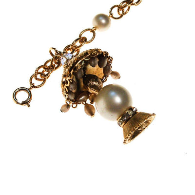 Pearl and Gold Filigree Lantern Charm Bracelet by 1960s - Vintage Meet Modern Vintage Jewelry - Chicago, Illinois - #oldhollywoodglamour #vintagemeetmodern #designervintage #jewelrybox #antiquejewelry #vintagejewelry