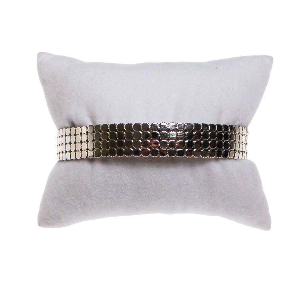 Whiting and Davis Silver Mesh Cuff Bracelet