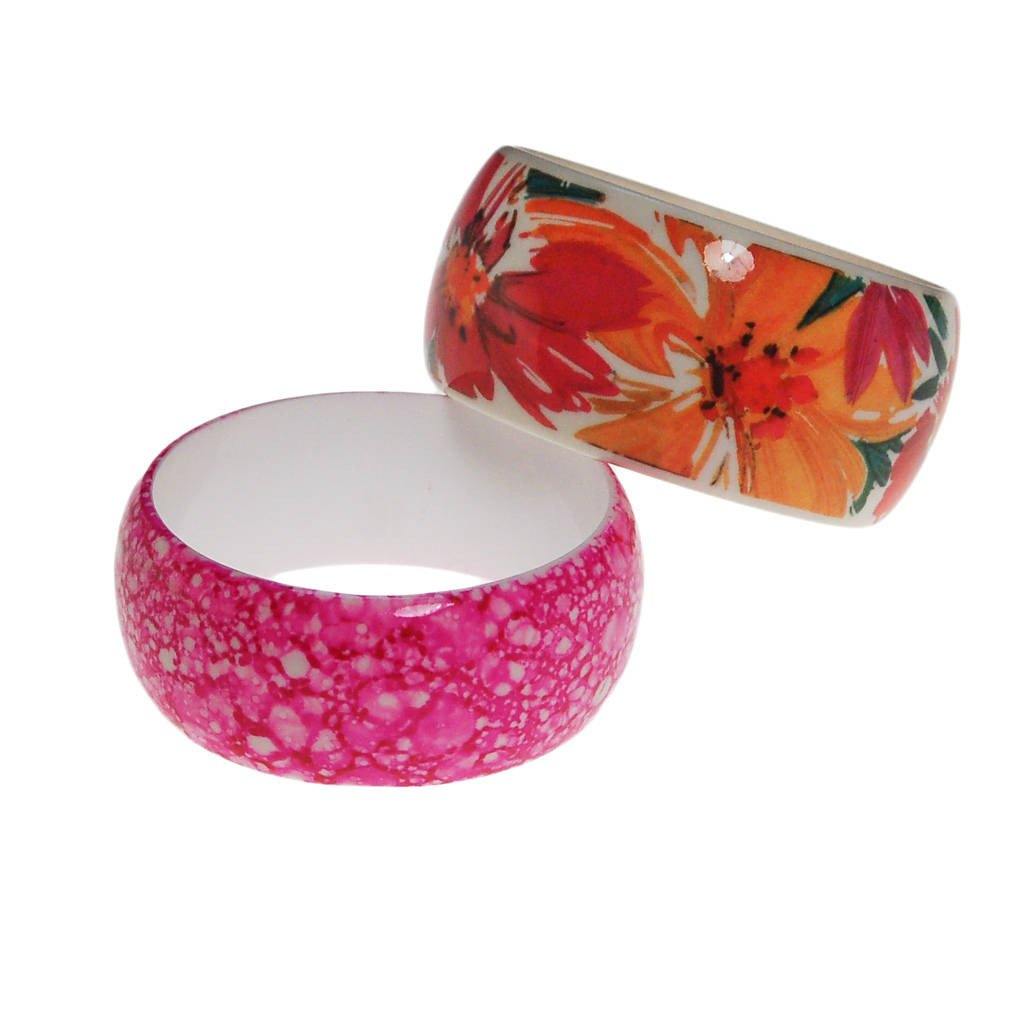 Pink and White Speckled Wide Bangle Bracelet by 1980s - Vintage Meet Modern Vintage Jewelry - Chicago, Illinois - #oldhollywoodglamour #vintagemeetmodern #designervintage #jewelrybox #antiquejewelry #vintagejewelry