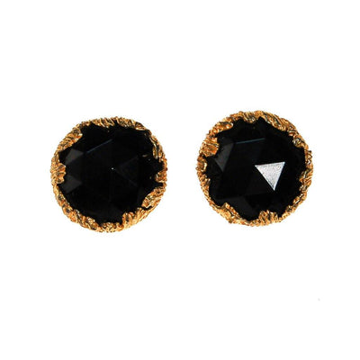 Jonne House of Schrager Black and Gold Clip Earrings by House of Schrager - Vintage Meet Modern Vintage Jewelry - Chicago, Illinois - #oldhollywoodglamour #vintagemeetmodern #designervintage #jewelrybox #antiquejewelry #vintagejewelry