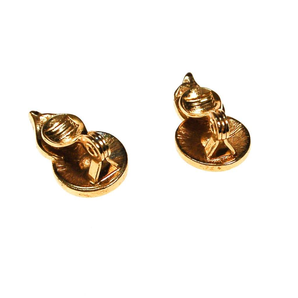 Black and Gold Clip earrings by Monet by Monet - Vintage Meet Modern Vintage Jewelry - Chicago, Illinois - #oldhollywoodglamour #vintagemeetmodern #designervintage #jewelrybox #antiquejewelry #vintagejewelry