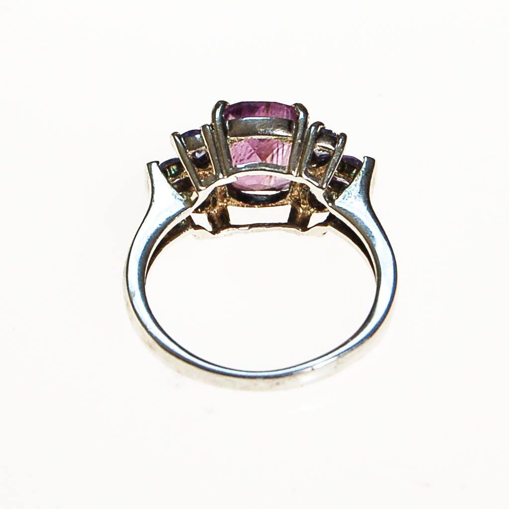 Amethyst and Tanzanite Gemstone Ring, Sterling Silver by unsigned - Vintage Meet Modern Vintage Jewelry - Chicago, Illinois - #oldhollywoodglamour #vintagemeetmodern #designervintage #jewelrybox #antiquejewelry #vintagejewelry