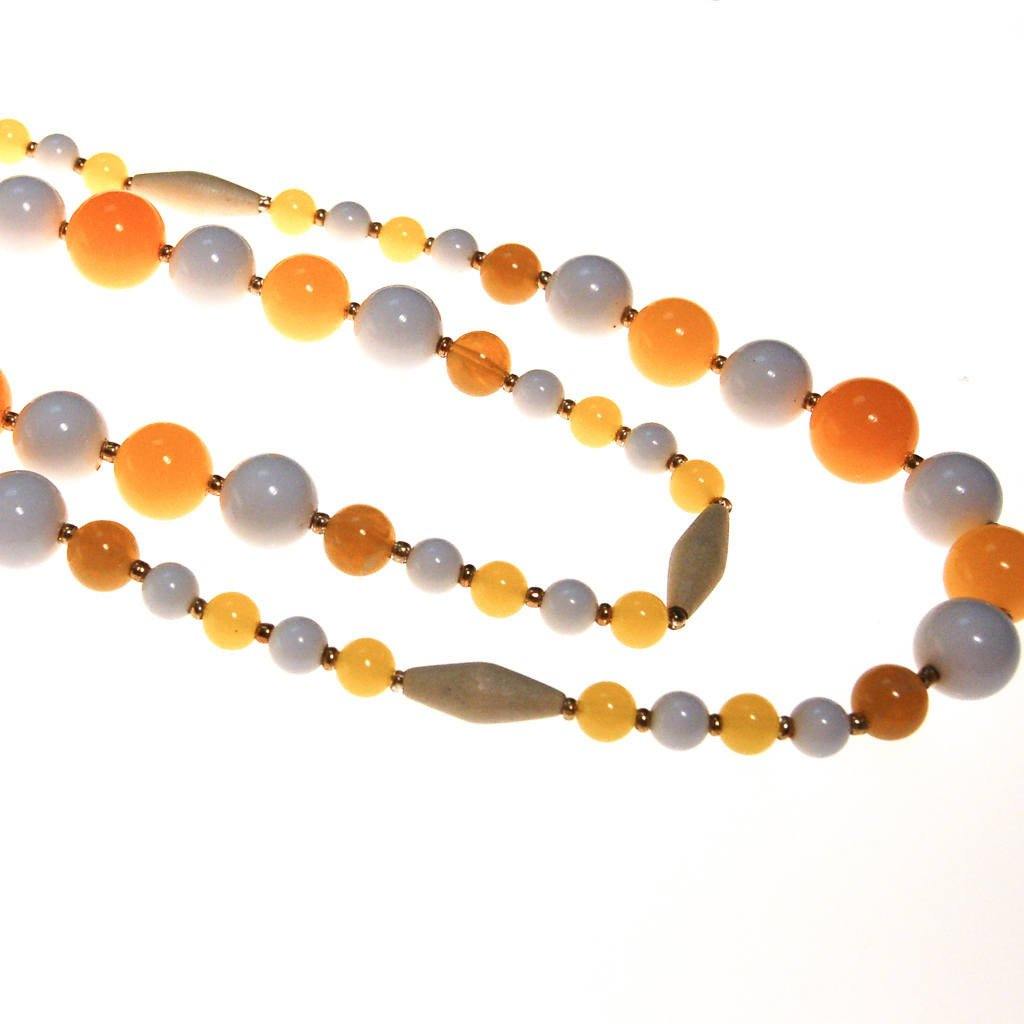 Joan Rivers Yellow and White Beaded Necklace by Joan Rivers - Vintage Meet Modern Vintage Jewelry - Chicago, Illinois - #oldhollywoodglamour #vintagemeetmodern #designervintage #jewelrybox #antiquejewelry #vintagejewelry