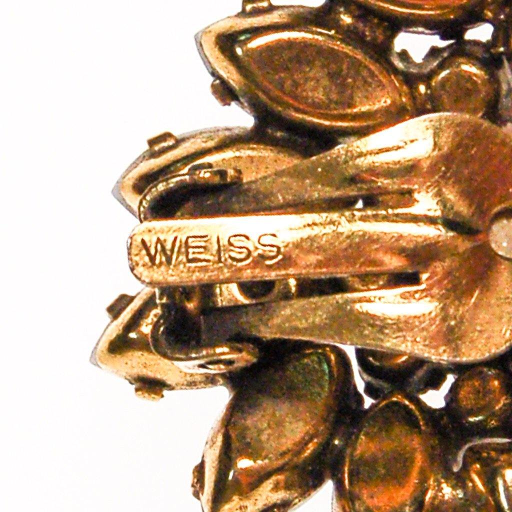 Weiss Rhinestone Daisy Earrings by Weiss - Vintage Meet Modern Vintage Jewelry - Chicago, Illinois - #oldhollywoodglamour #vintagemeetmodern #designervintage #jewelrybox #antiquejewelry #vintagejewelry