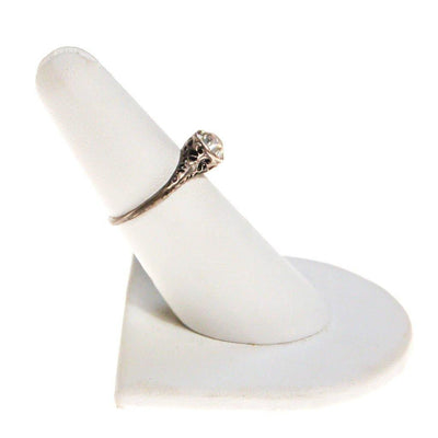 Edwardian Filigree Rhinestone Solitaire Engagement Ring by Edwardian - Vintage Meet Modern Vintage Jewelry - Chicago, Illinois - #oldhollywoodglamour #vintagemeetmodern #designervintage #jewelrybox #antiquejewelry #vintagejewelry