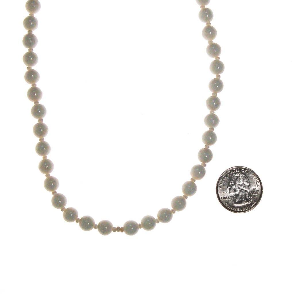 Miriam Haskell Milk Glass Beaded Necklace by Miriam Haskell - Vintage Meet Modern Vintage Jewelry - Chicago, Illinois - #oldhollywoodglamour #vintagemeetmodern #designervintage #jewelrybox #antiquejewelry #vintagejewelry