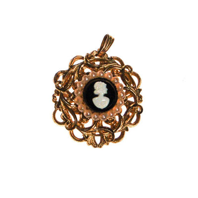 Petite Gold Tone Cameo Pendant Necklace by West Germany - Vintage Meet Modern Vintage Jewelry - Chicago, Illinois - #oldhollywoodglamour #vintagemeetmodern #designervintage #jewelrybox #antiquejewelry #vintagejewelry