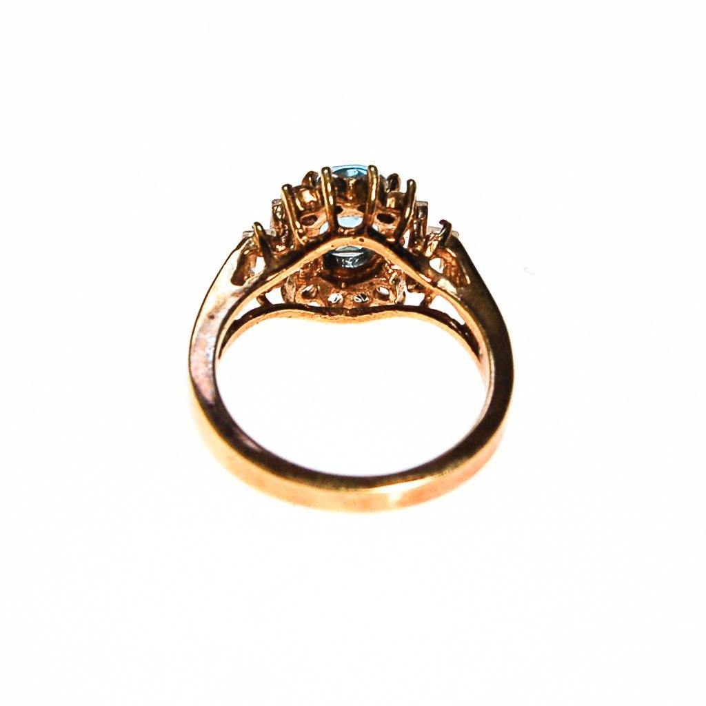Blue Topaz and CZ Statement Ring by unsigned - Vintage Meet Modern Vintage Jewelry - Chicago, Illinois - #oldhollywoodglamour #vintagemeetmodern #designervintage #jewelrybox #antiquejewelry #vintagejewelry