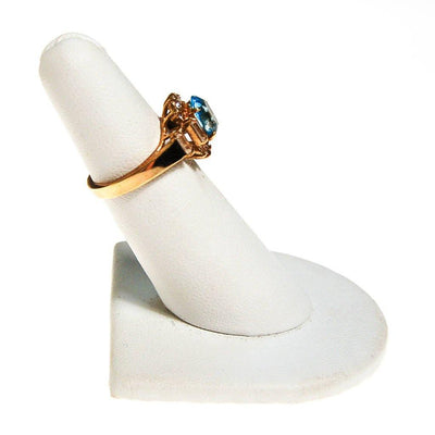 Blue Topaz and CZ Statement Ring by unsigned - Vintage Meet Modern Vintage Jewelry - Chicago, Illinois - #oldhollywoodglamour #vintagemeetmodern #designervintage #jewelrybox #antiquejewelry #vintagejewelry