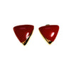 Monet Red and Gold Triangle Clip Earrings, Designer Vintage Jewelry by Monet - Vintage Meet Modern Vintage Jewelry - Chicago, Illinois - #oldhollywoodglamour #vintagemeetmodern #designervintage #jewelrybox #antiquejewelry #vintagejewelry