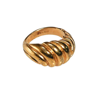 Gold Cable Style Dome Statement Ring by unsigned - Vintage Meet Modern Vintage Jewelry - Chicago, Illinois - #oldhollywoodglamour #vintagemeetmodern #designervintage #jewelrybox #antiquejewelry #vintagejewelry