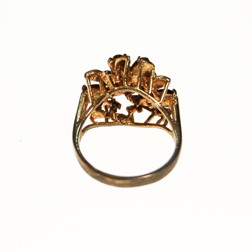 Tigers Eye Cluster Statement Ring by unsigned - Vintage Meet Modern Vintage Jewelry - Chicago, Illinois - #oldhollywoodglamour #vintagemeetmodern #designervintage #jewelrybox #antiquejewelry #vintagejewelry