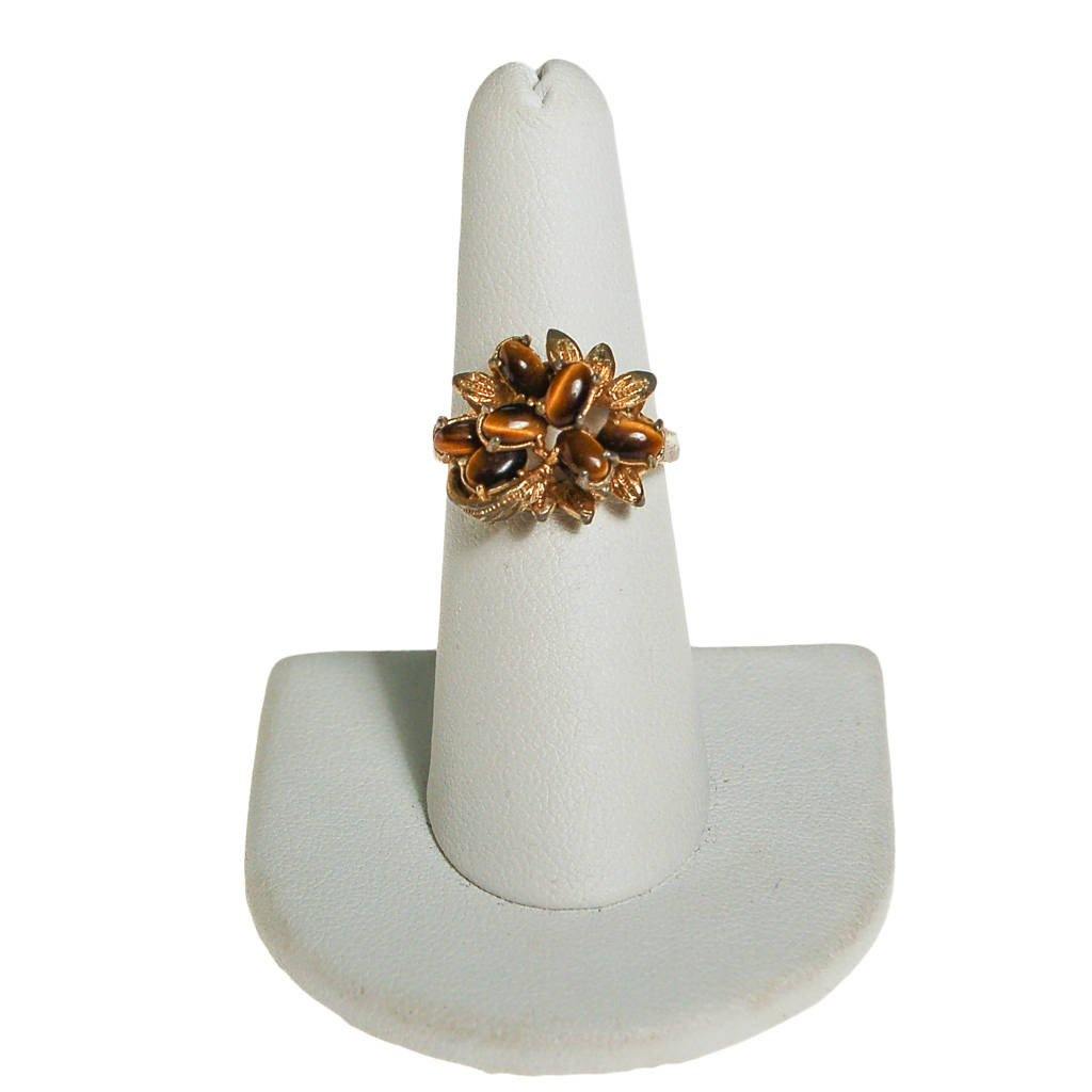 Tigers Eye Cluster Statement Ring by unsigned - Vintage Meet Modern Vintage Jewelry - Chicago, Illinois - #oldhollywoodglamour #vintagemeetmodern #designervintage #jewelrybox #antiquejewelry #vintagejewelry