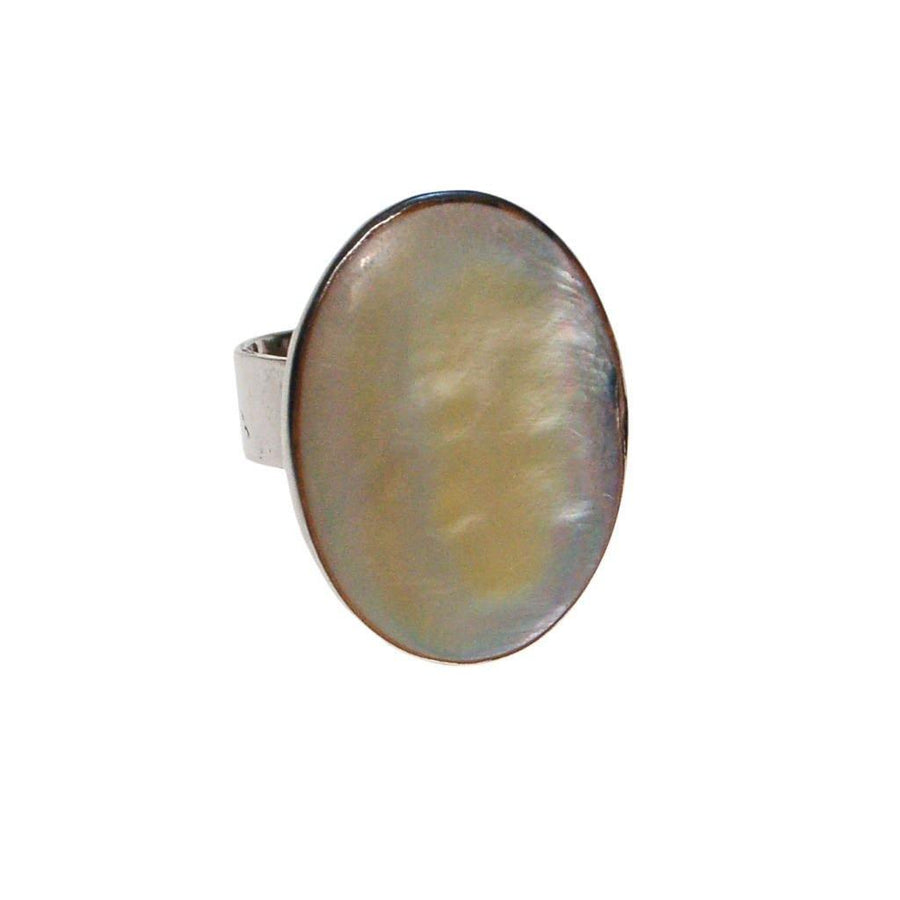 Mother of Pearl Statement Ring by One of a Kind - Vintage Meet Modern Vintage Jewelry - Chicago, Illinois - #oldhollywoodglamour #vintagemeetmodern #designervintage #jewelrybox #antiquejewelry #vintagejewelry