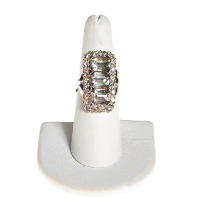 Art Deco Diamante Rhinestone Cocktail Ring by Art Deco - Vintage Meet Modern Vintage Jewelry - Chicago, Illinois - #oldhollywoodglamour #vintagemeetmodern #designervintage #jewelrybox #antiquejewelry #vintagejewelry