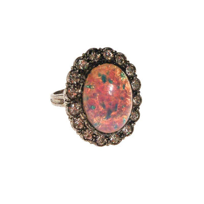 Sterling Silver and Fire Opal Statement Ring by Art Deco - Vintage Meet Modern Vintage Jewelry - Chicago, Illinois - #oldhollywoodglamour #vintagemeetmodern #designervintage #jewelrybox #antiquejewelry #vintagejewelry