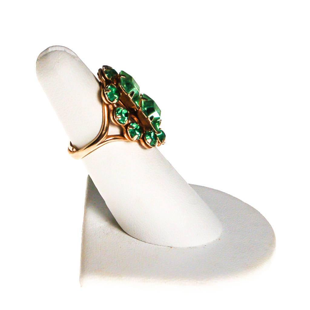 Peridot Rhinestone Statement Ring by 1950S - Vintage Meet Modern Vintage Jewelry - Chicago, Illinois - #oldhollywoodglamour #vintagemeetmodern #designervintage #jewelrybox #antiquejewelry #vintagejewelry
