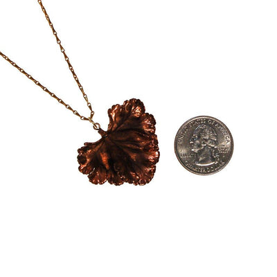Copper Ginkgo Leaf Necklace by unsigned - Vintage Meet Modern Vintage Jewelry - Chicago, Illinois - #oldhollywoodglamour #vintagemeetmodern #designervintage #jewelrybox #antiquejewelry #vintagejewelry
