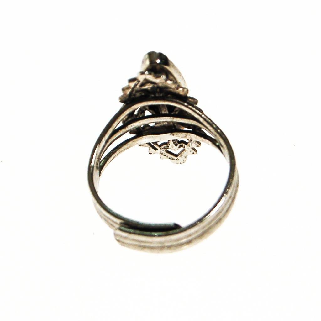 Faux Coral Statement Ring, Silver Tone by unsigned - Vintage Meet Modern Vintage Jewelry - Chicago, Illinois - #oldhollywoodglamour #vintagemeetmodern #designervintage #jewelrybox #antiquejewelry #vintagejewelry