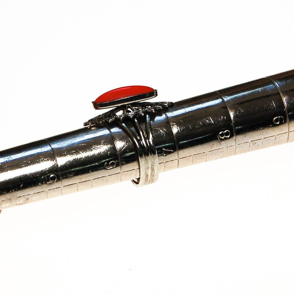 Faux Coral Statement Ring, Silver Tone by unsigned - Vintage Meet Modern Vintage Jewelry - Chicago, Illinois - #oldhollywoodglamour #vintagemeetmodern #designervintage #jewelrybox #antiquejewelry #vintagejewelry