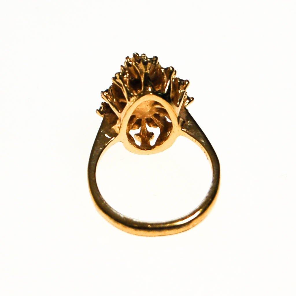 Smokey Topaz Crystal And CZ Cocktail Ring by unsigned - Vintage Meet Modern Vintage Jewelry - Chicago, Illinois - #oldhollywoodglamour #vintagemeetmodern #designervintage #jewelrybox #antiquejewelry #vintagejewelry