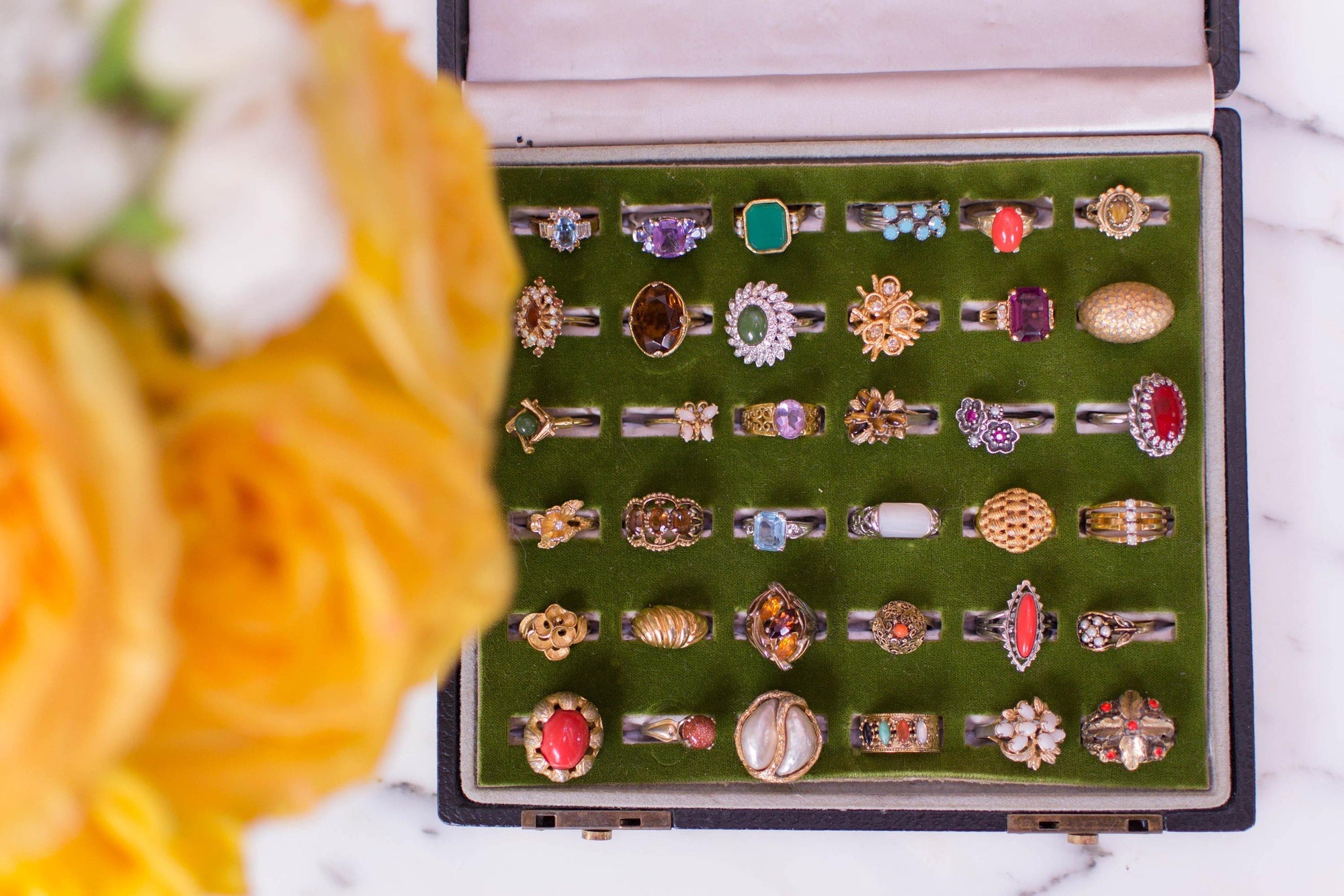 Smokey Topaz Crystal And CZ Cocktail Ring by unsigned - Vintage Meet Modern Vintage Jewelry - Chicago, Illinois - #oldhollywoodglamour #vintagemeetmodern #designervintage #jewelrybox #antiquejewelry #vintagejewelry