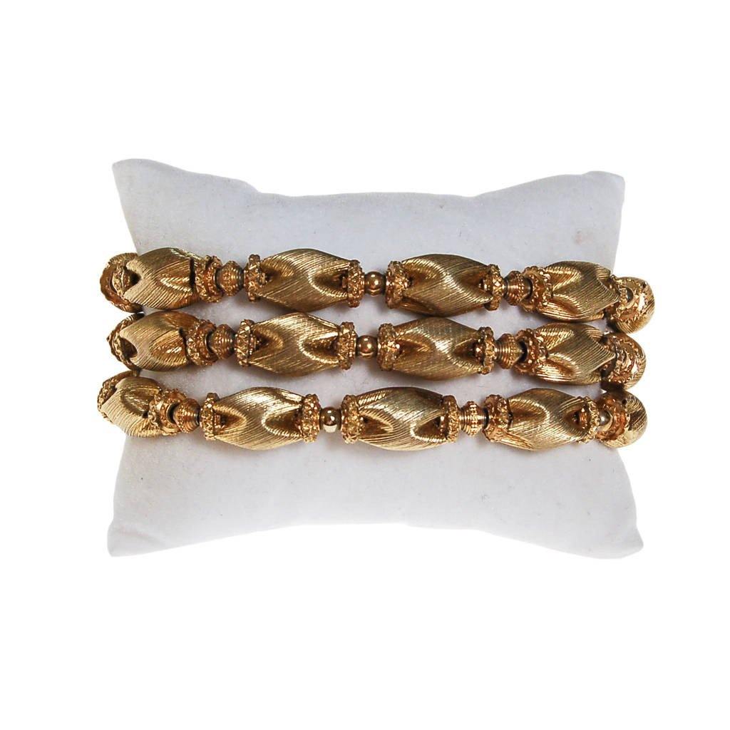 Monet Triple Strand Gold Link Bracelet by Monet - Vintage Meet Modern Vintage Jewelry - Chicago, Illinois - #oldhollywoodglamour #vintagemeetmodern #designervintage #jewelrybox #antiquejewelry #vintagejewelry