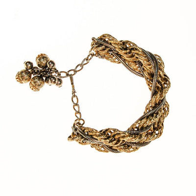 Thick Gold Chain Bracelet with Gold Beads that Dangle by unsigned - Vintage Meet Modern Vintage Jewelry - Chicago, Illinois - #oldhollywoodglamour #vintagemeetmodern #designervintage #jewelrybox #antiquejewelry #vintagejewelry