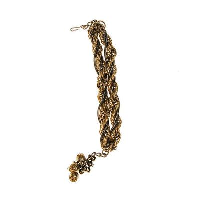 Thick Gold Chain Bracelet with Gold Beads that Dangle by unsigned - Vintage Meet Modern Vintage Jewelry - Chicago, Illinois - #oldhollywoodglamour #vintagemeetmodern #designervintage #jewelrybox #antiquejewelry #vintagejewelry