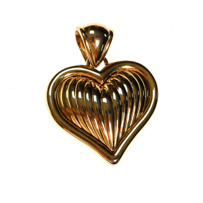 Alana Stewart Gold Puffy Heart Necklace Pendant, Leopard Print and Rhinestones, Reversible by Alana Stewart - Vintage Meet Modern Vintage Jewelry - Chicago, Illinois - #oldhollywoodglamour #vintagemeetmodern #designervintage #jewelrybox #antiquejewelry #vintagejewelry