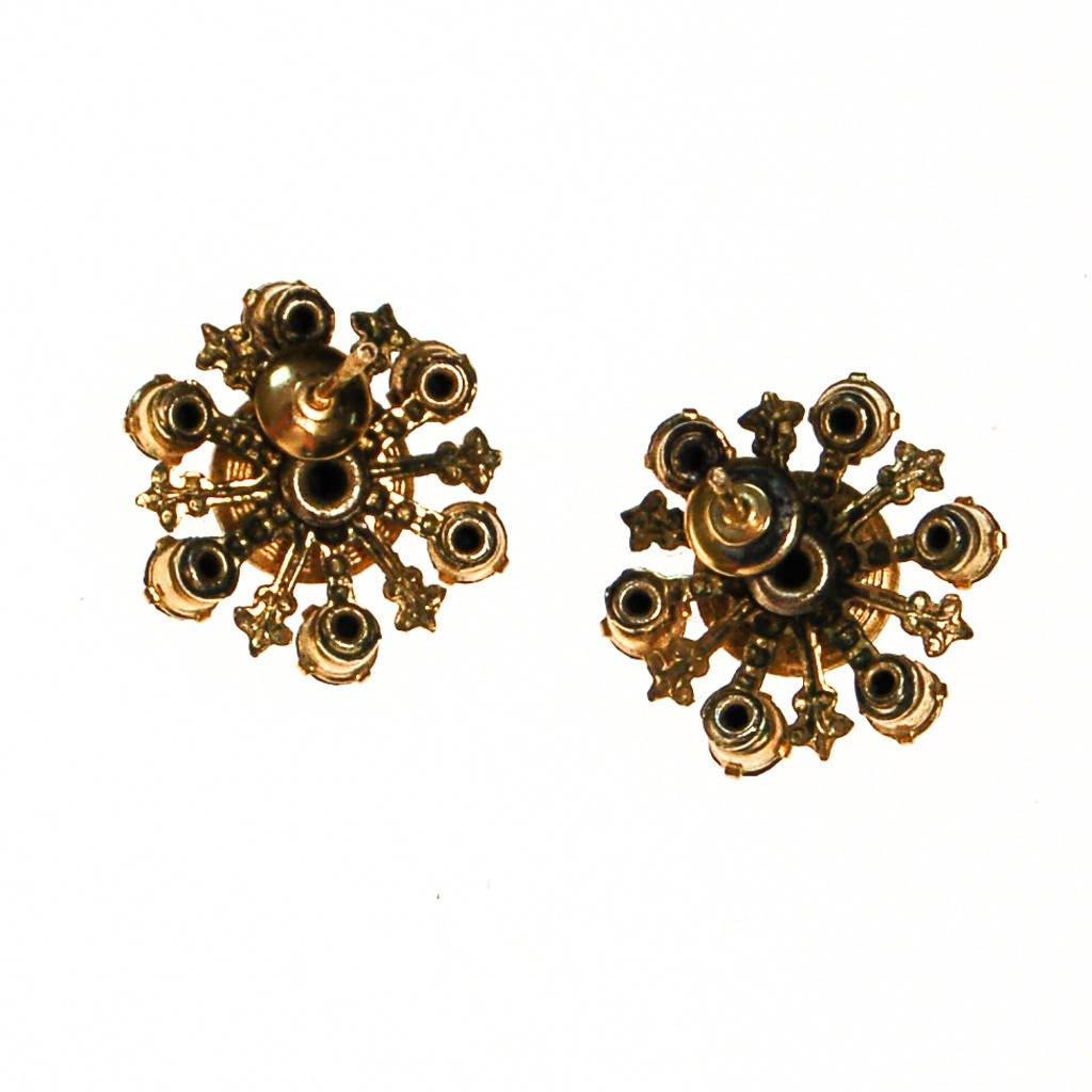 Red Aurora Borealis Rhinestone Earrings, Iridescent, Rainbow, Sparkly, Petite, Small by Aurora Borealis - Vintage Meet Modern Vintage Jewelry - Chicago, Illinois - #oldhollywoodglamour #vintagemeetmodern #designervintage #jewelrybox #antiquejewelry #vintagejewelry