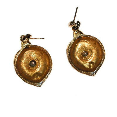 Gold Tone Drop Earrings with Rainbow Rhinestones by Aurora Borealis - Vintage Meet Modern Vintage Jewelry - Chicago, Illinois - #oldhollywoodglamour #vintagemeetmodern #designervintage #jewelrybox #antiquejewelry #vintagejewelry