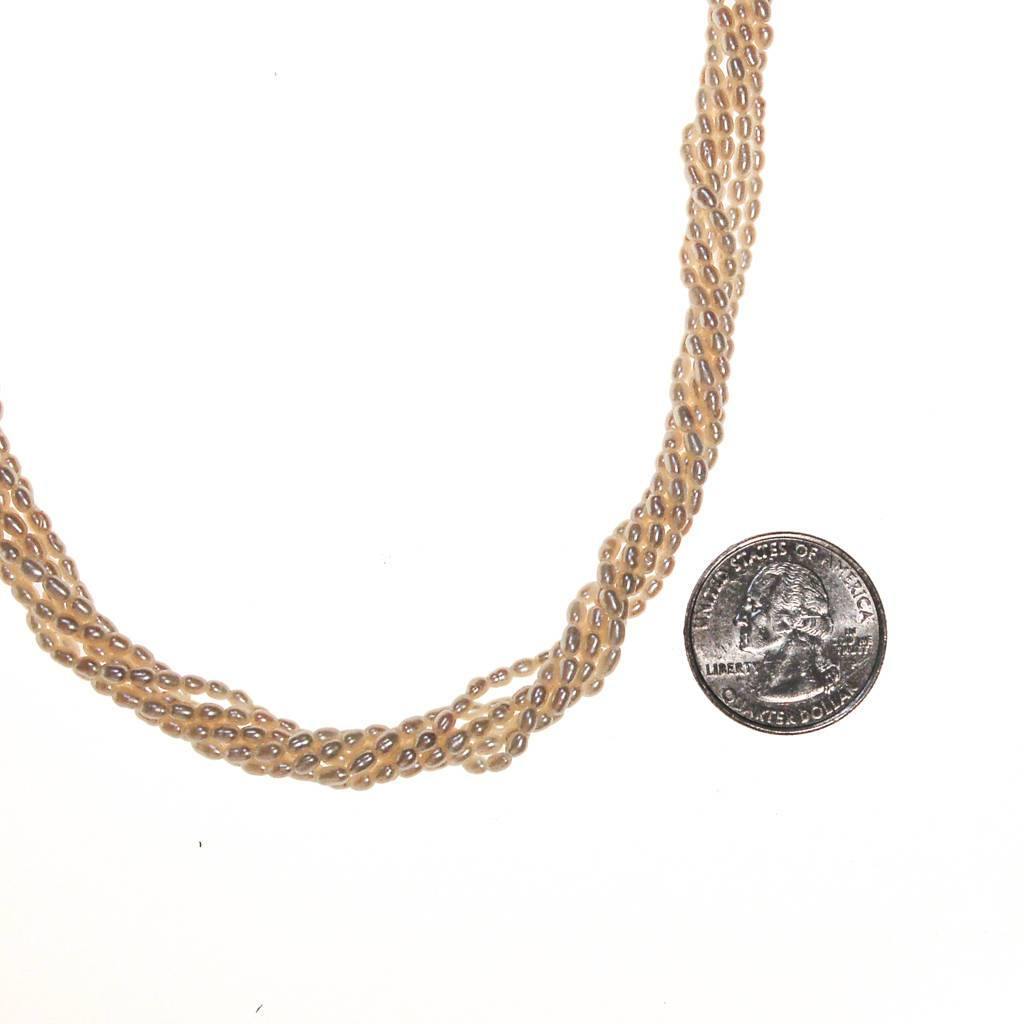 Genuine Rice Pearl Multi Strand Necklace by Cultured Pearls - Vintage Meet Modern Vintage Jewelry - Chicago, Illinois - #oldhollywoodglamour #vintagemeetmodern #designervintage #jewelrybox #antiquejewelry #vintagejewelry