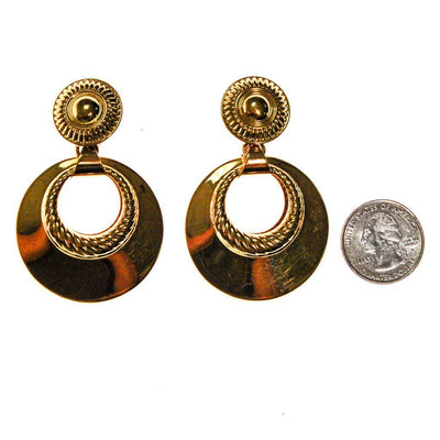 Monet Gold Tone Door Knocker Earrings by Monet - Vintage Meet Modern Vintage Jewelry - Chicago, Illinois - #oldhollywoodglamour #vintagemeetmodern #designervintage #jewelrybox #antiquejewelry #vintagejewelry